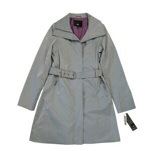 Mossimo Supply Women’s Size M Lightweight Zip Trench Coat Jacket Belted Gray NWT